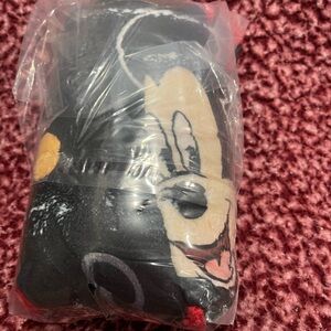 Black and Red Mickey Mouse Cartoon Character Small Plush Blanket